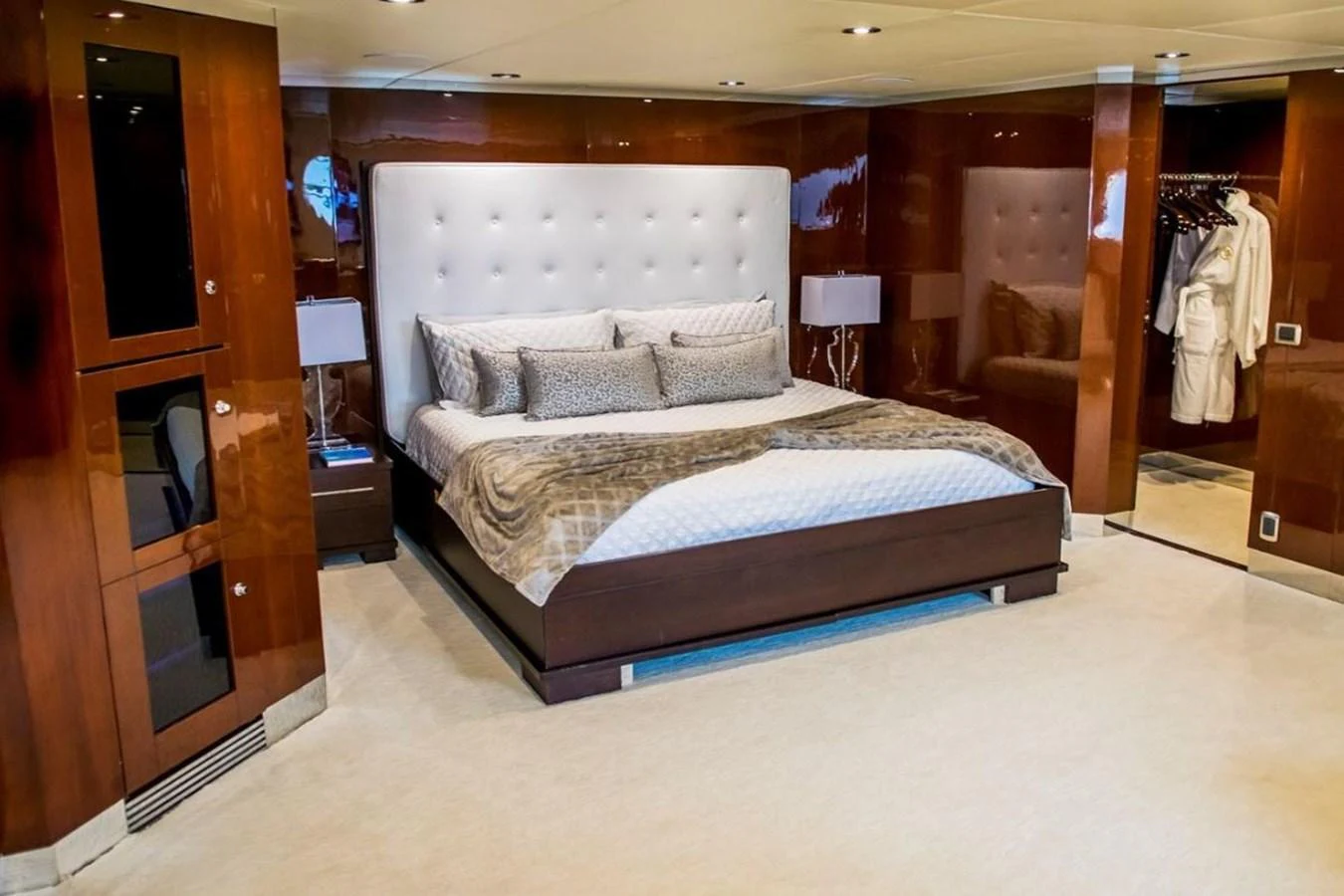 a bed in a room aboard ALL STAR 1 Yacht for Sale