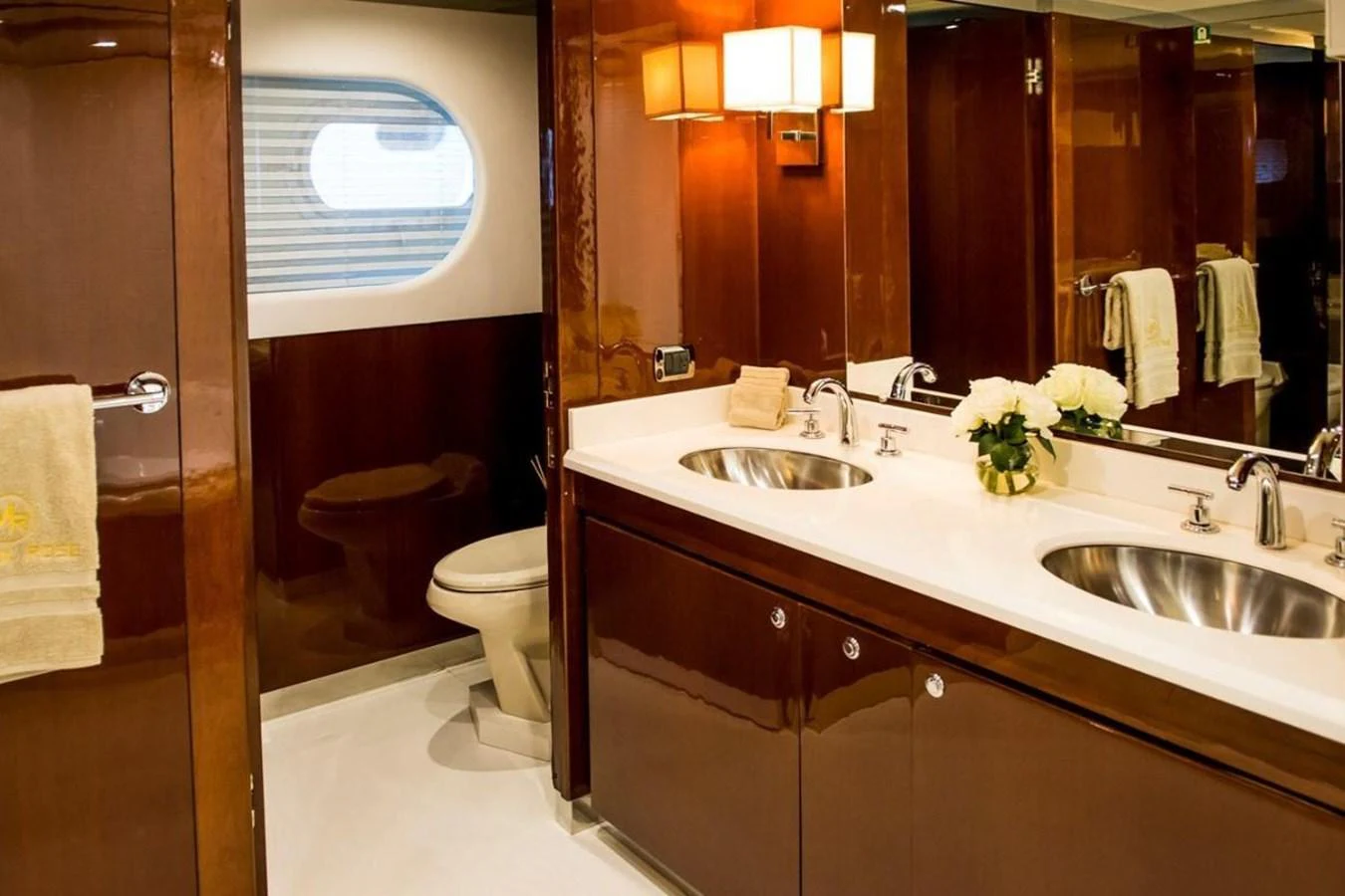 a bathroom with a sink and a toilet aboard ALL STAR 1 Yacht for Sale