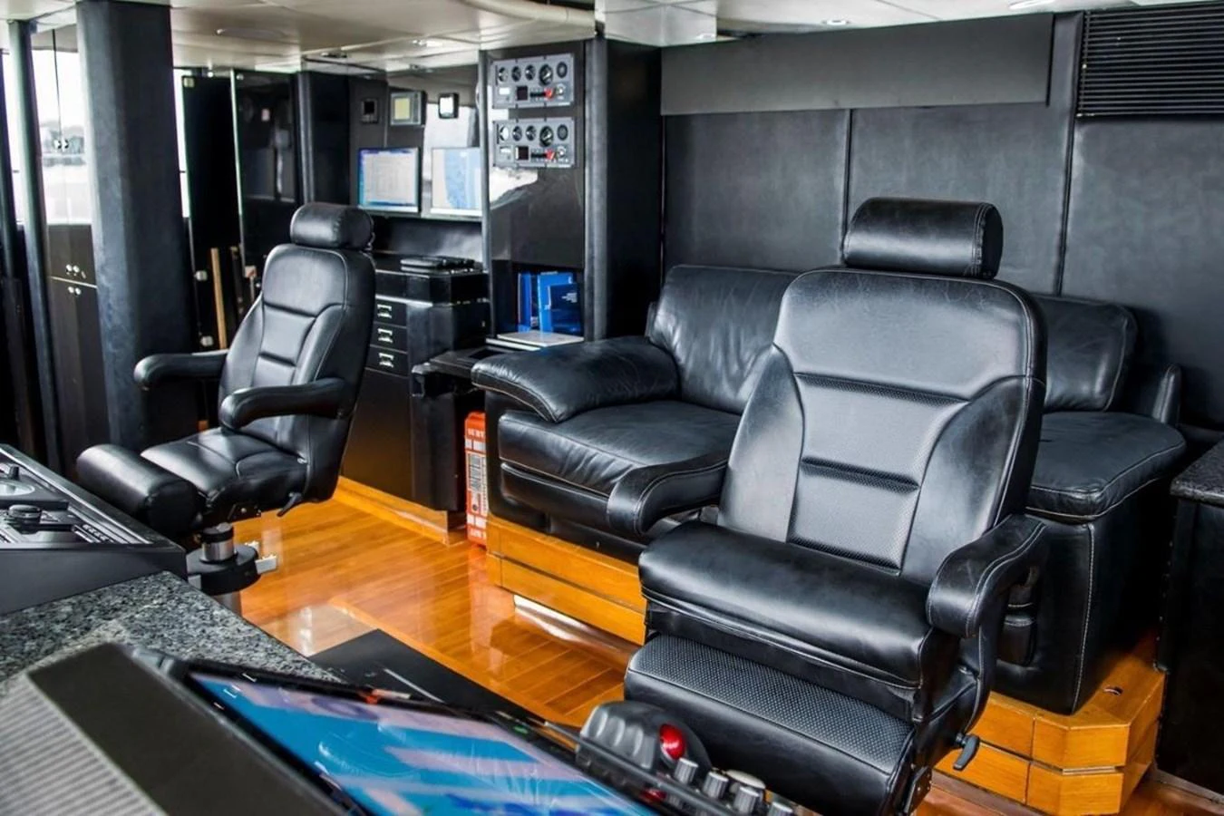 a vehicle with seats and a table aboard ALL STAR 1 Yacht for Sale