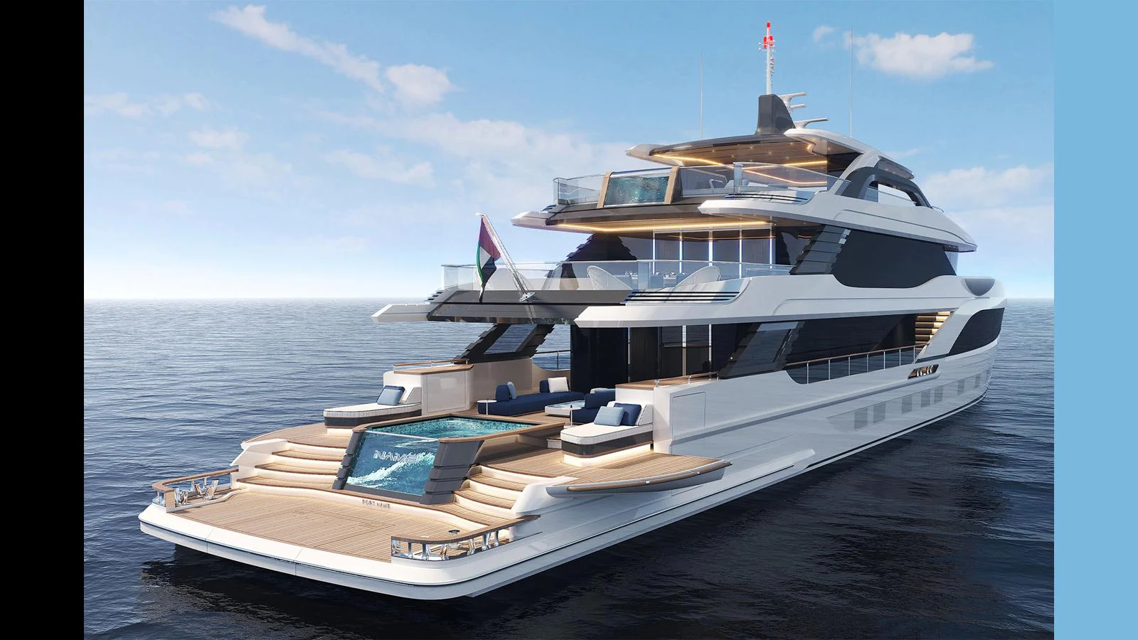 a large yacht on the water aboard MAJESTY 145 Yacht for Sale