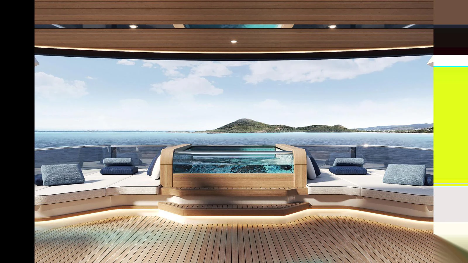 a pool on a deck aboard MAJESTY 145 Yacht for Sale