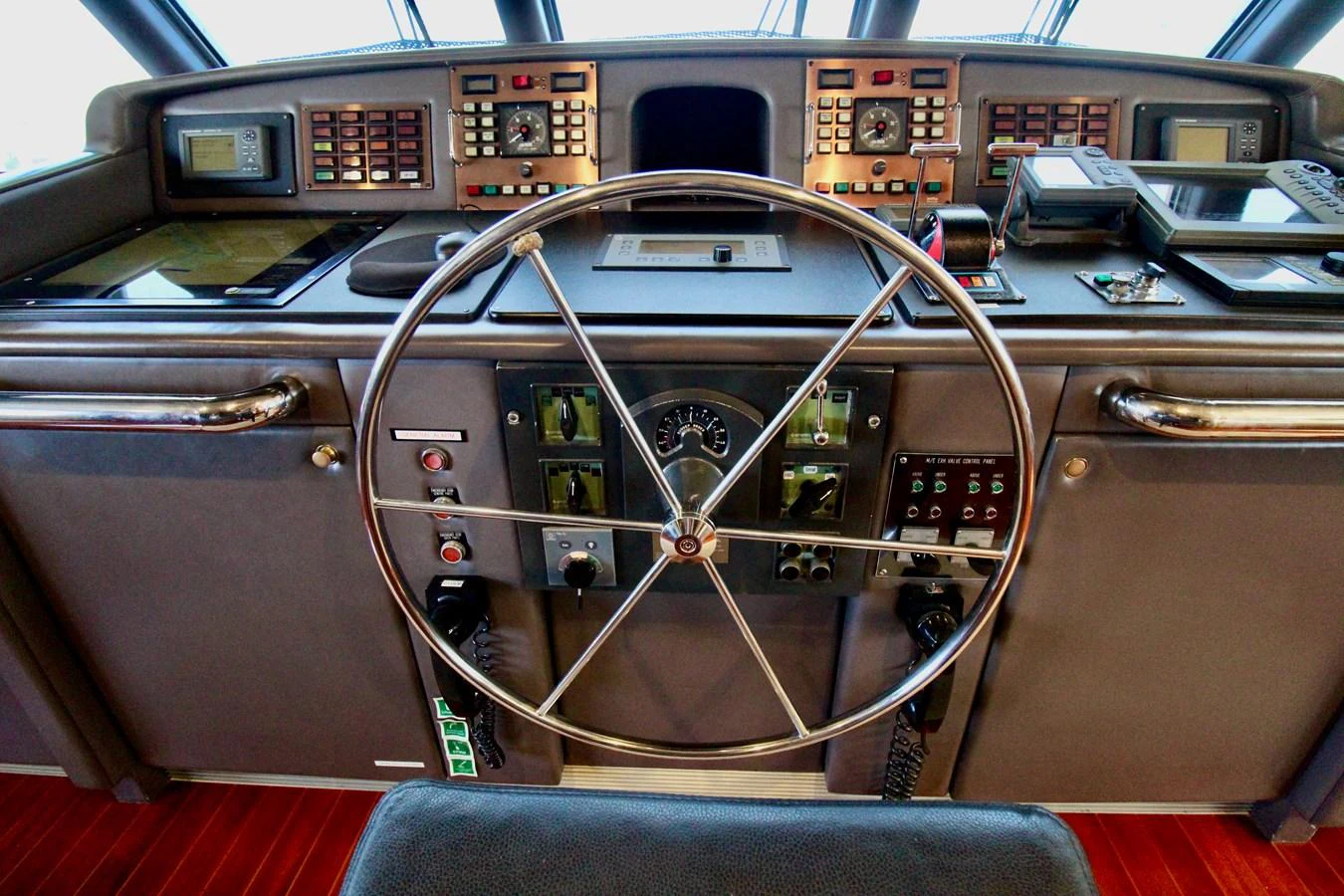 the inside of a car aboard MAVERICK Yacht for Sale