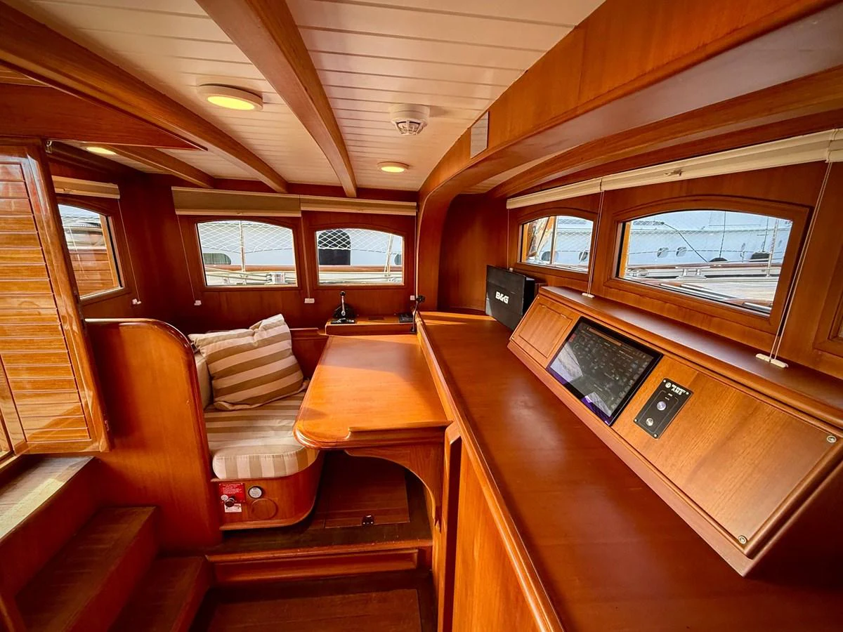 inside of a train aboard NAMUUN Yacht for Sale