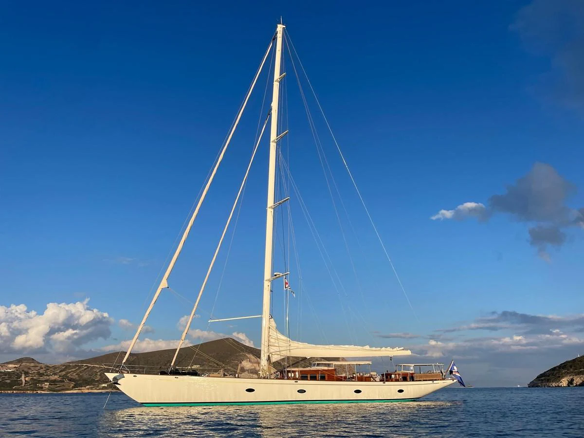 a sailboat on the water aboard NAMUUN Yacht for Sale
