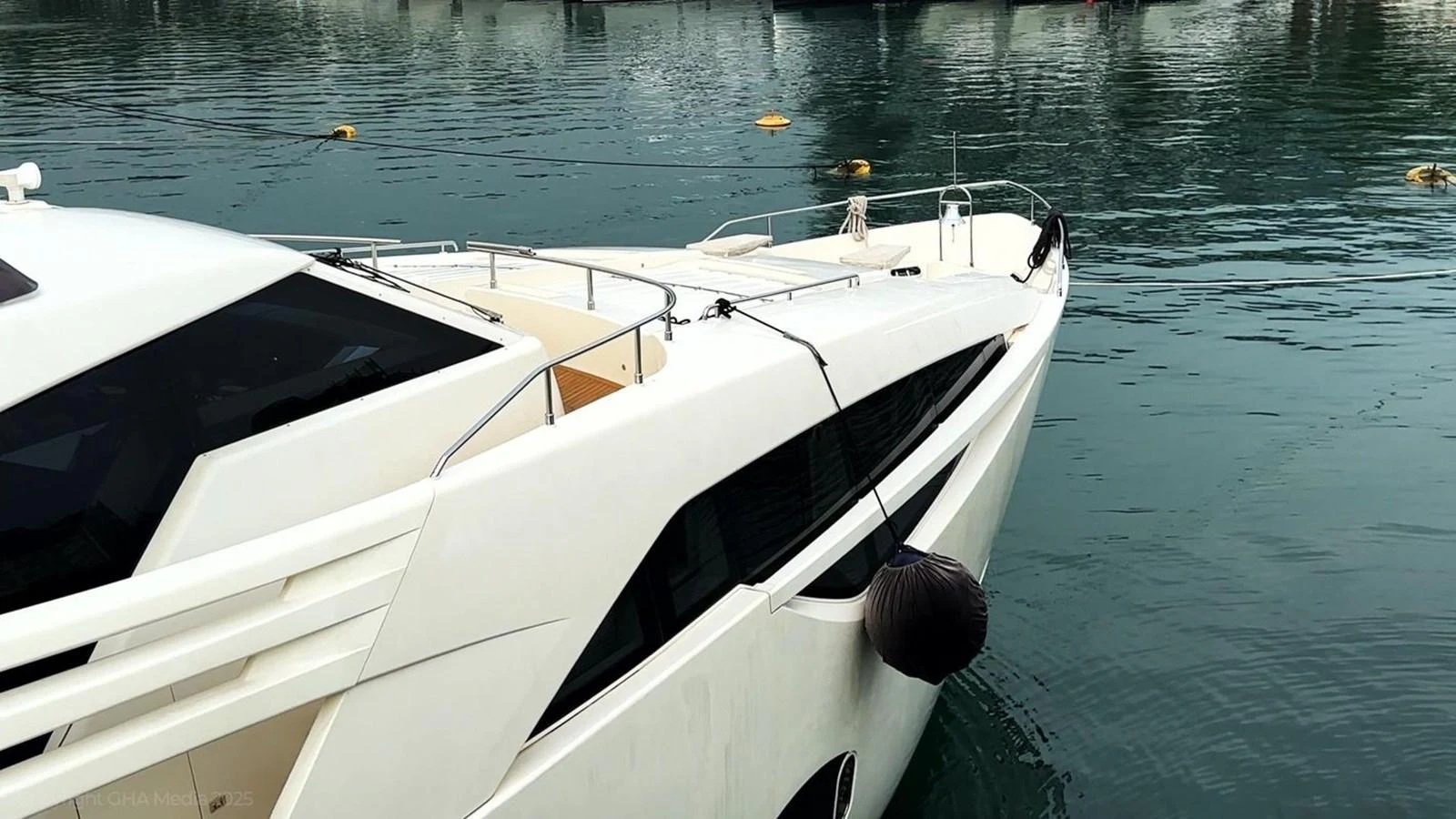 a white boat on the water aboard OXYGEN Yacht for Sale