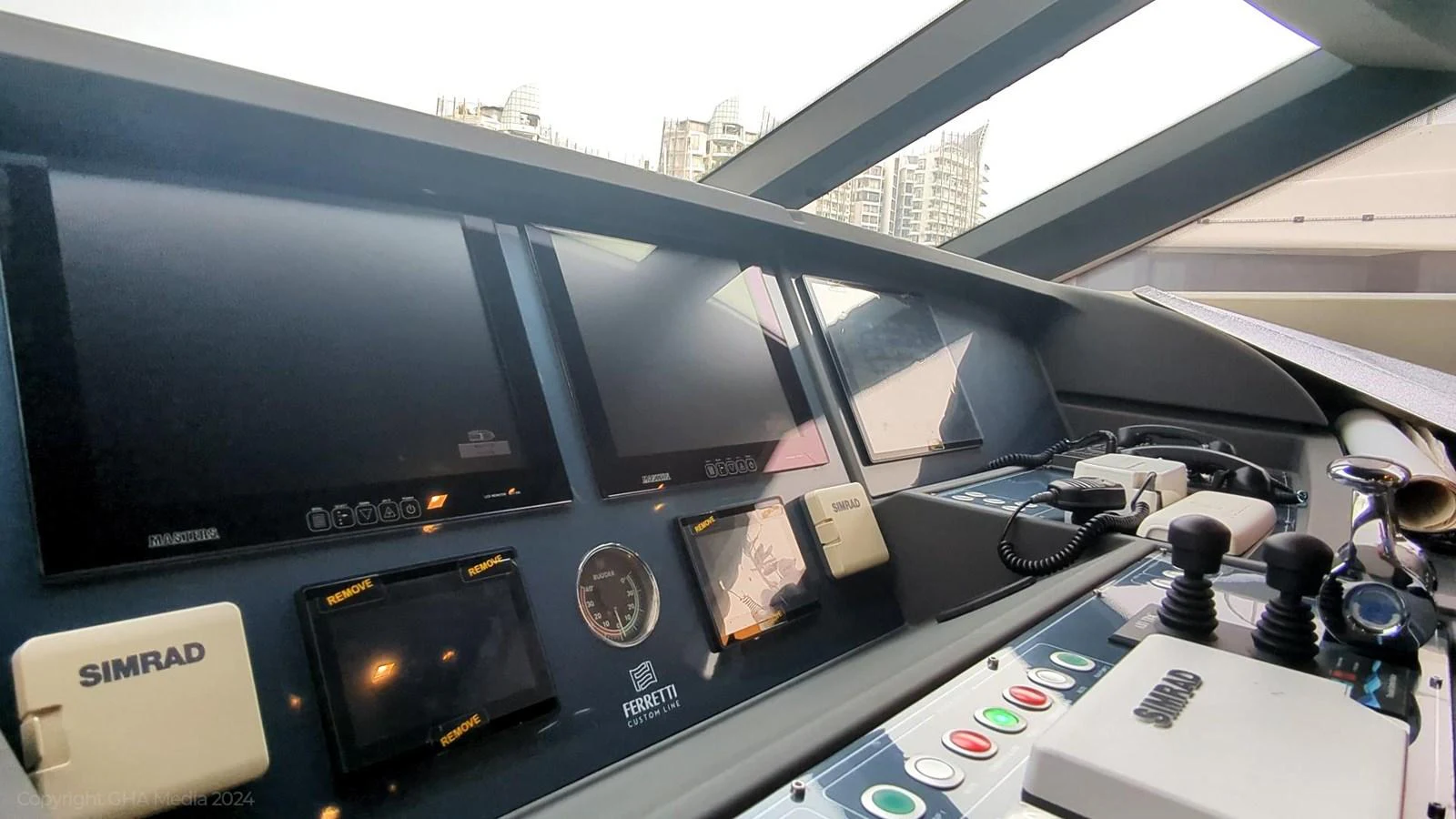 a black electronic device aboard OXYGEN Yacht for Sale