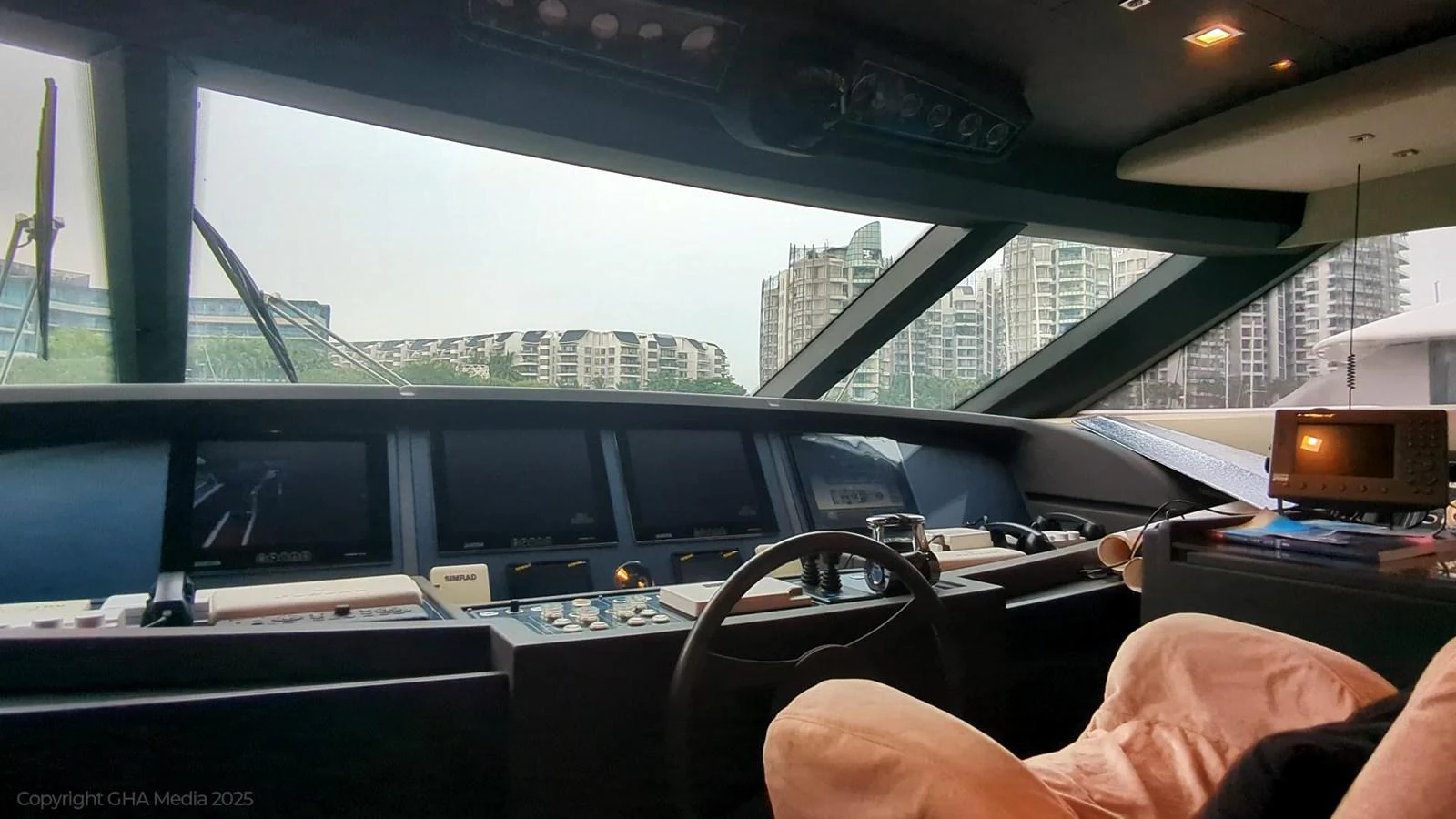 inside of a car aboard OXYGEN Yacht for Sale