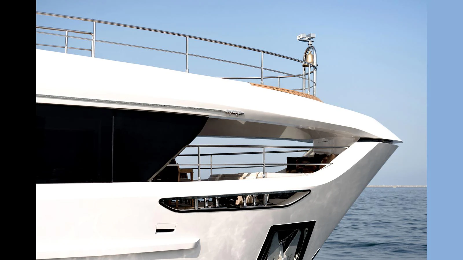a white yacht on the water aboard 100 TERRACE Yacht for Sale