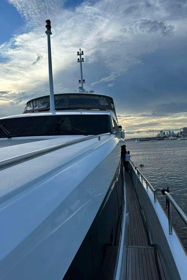 a boat on the water aboard BLUE MOON Yacht for Sale