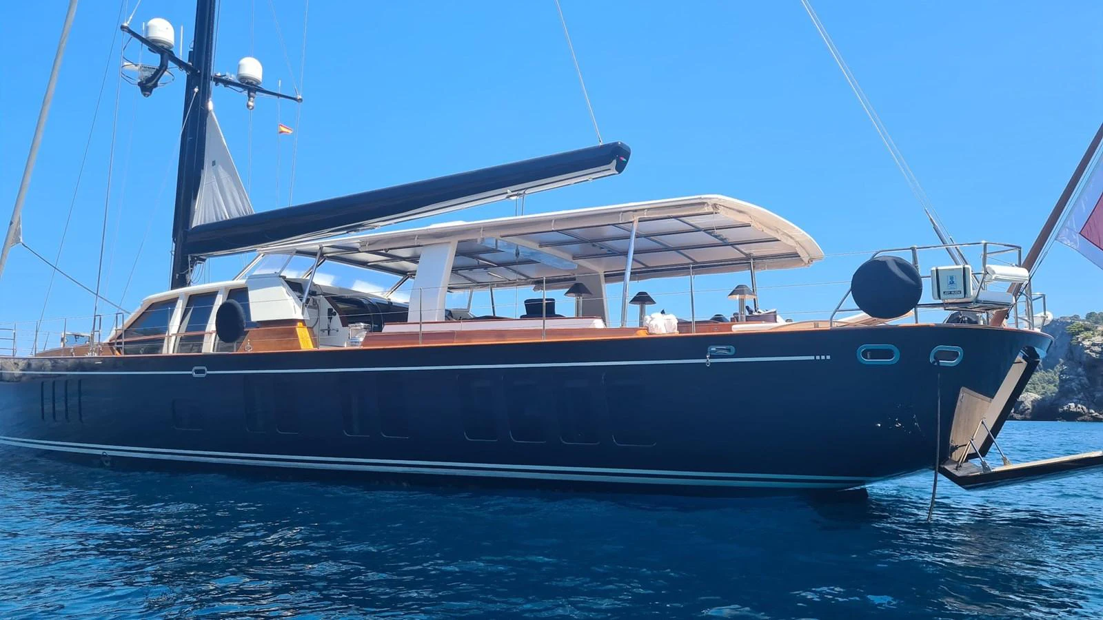 a boat on the water aboard AKALAM Yacht for Sale