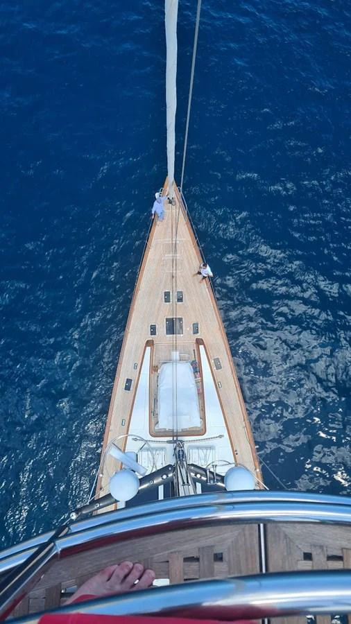 a tall metal tower aboard AKALAM Yacht for Sale