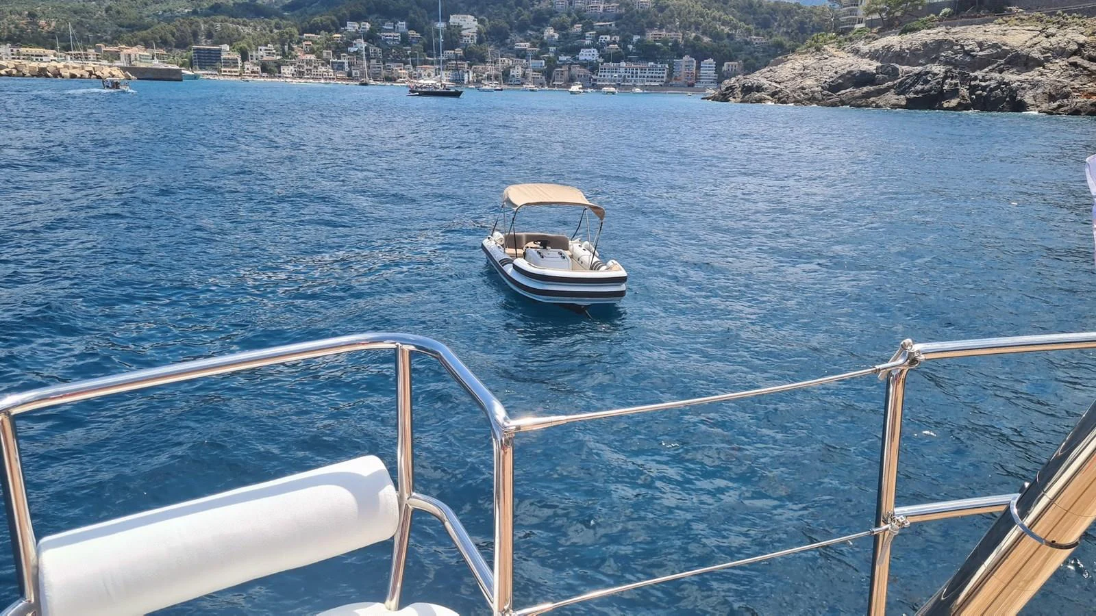 a boat on the water aboard AKALAM Yacht for Sale