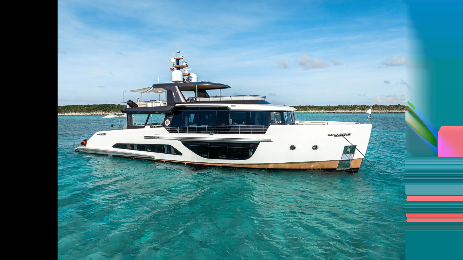 a boat in the water aboard VIVACE Yacht for Sale