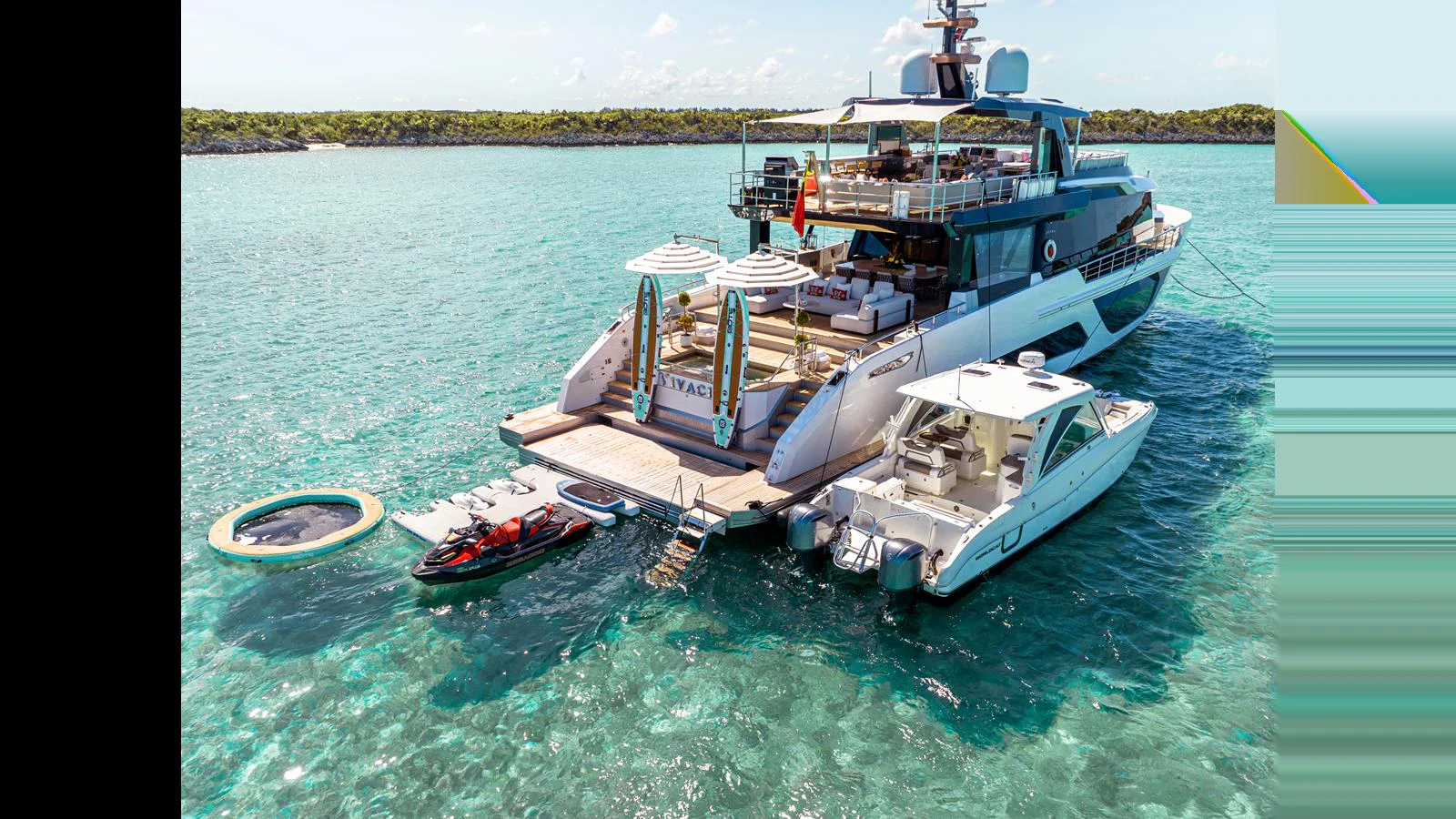 a boat on the water aboard VIVACE Yacht for Sale