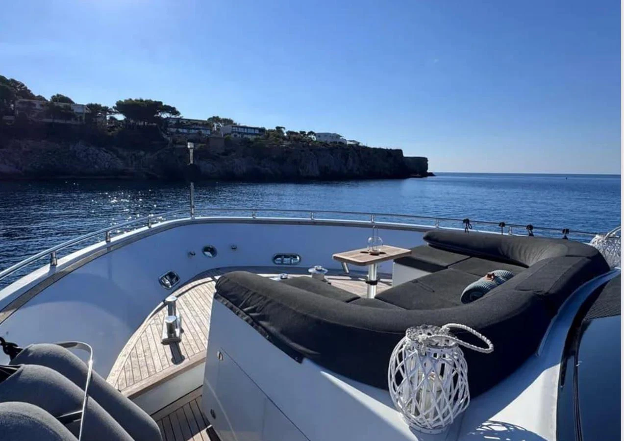 a boat on the water aboard BLUE MOON Yacht for Sale