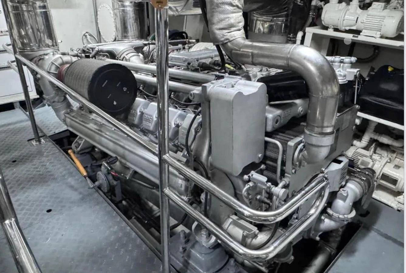 a machine with a black cap aboard BLUE MOON Yacht for Sale