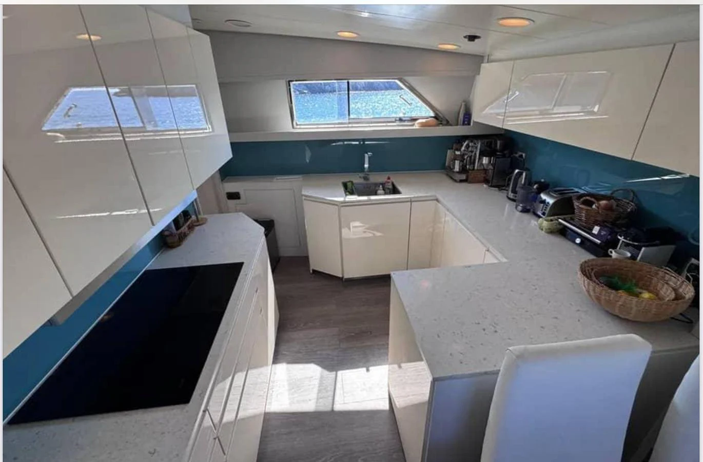 a room with a sink and a counter aboard BLUE MOON Yacht for Sale
