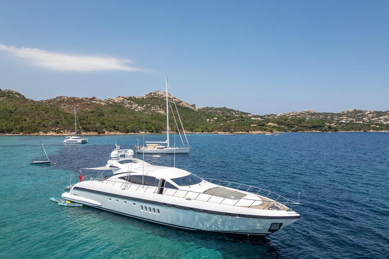 a white boat in the water aboard KAWAI Yacht for Sale