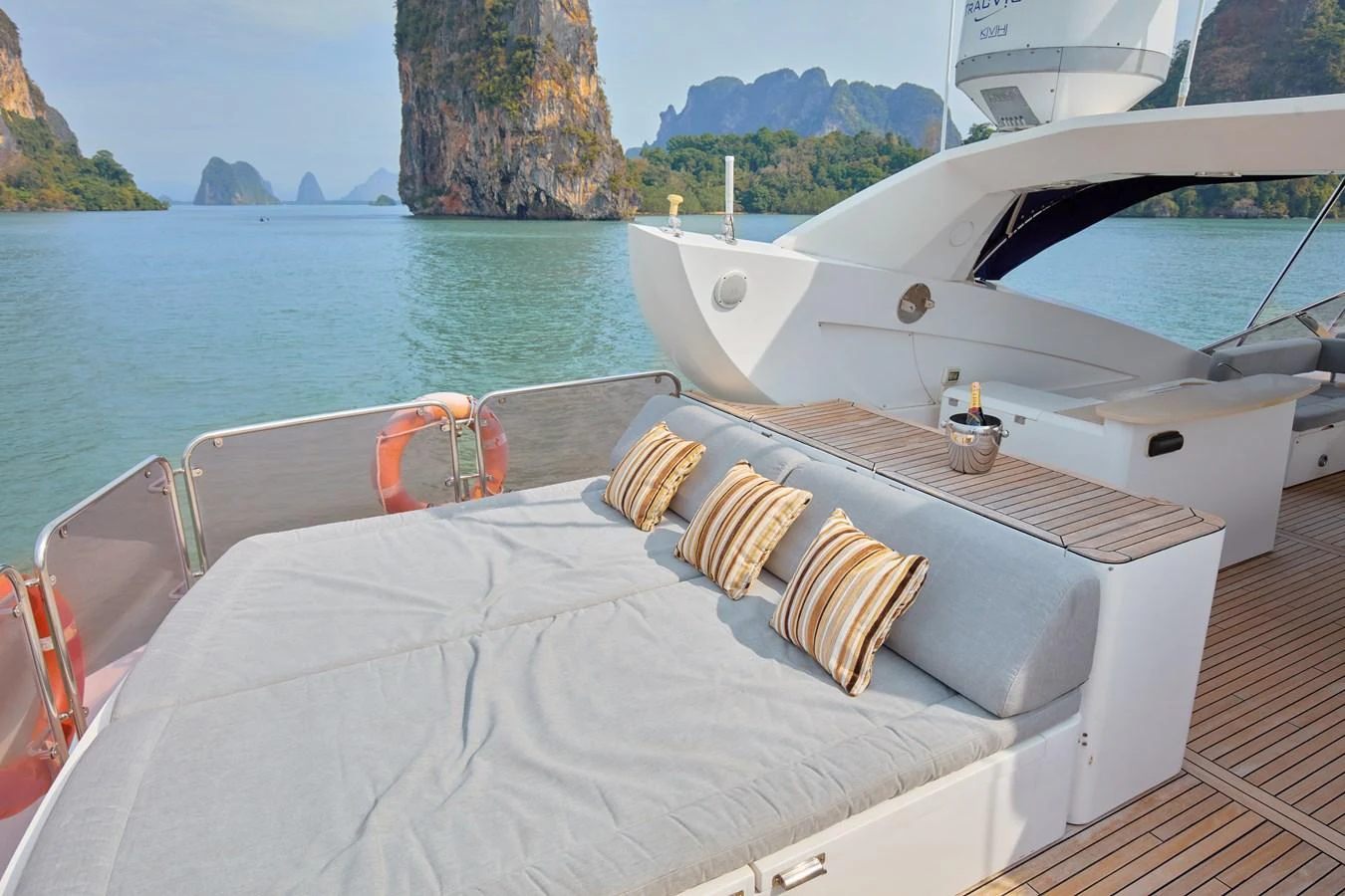 a boat on the water aboard MAJOR AFFAIR Yacht for Sale