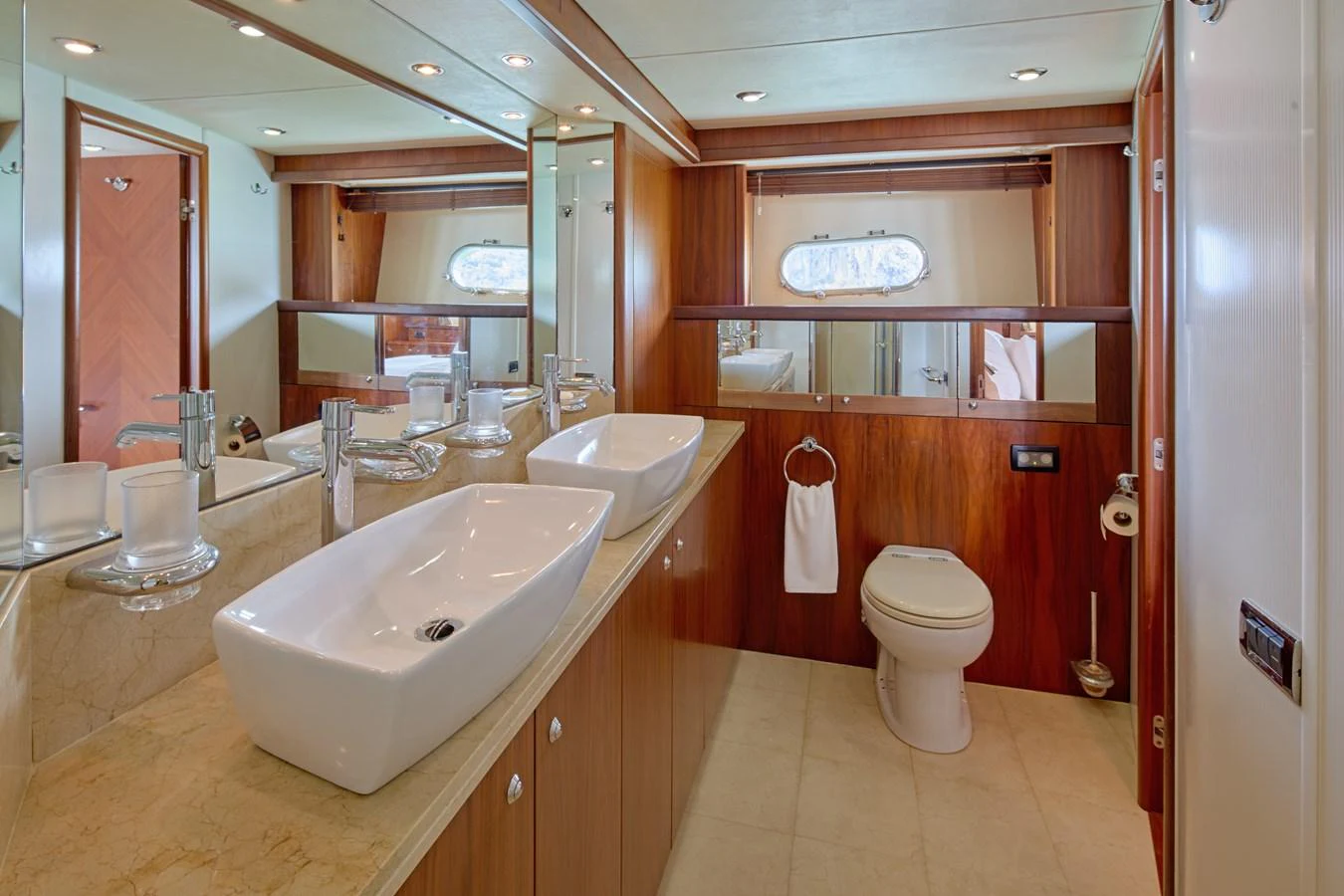 a bathroom with a sink and toilet aboard MAJOR AFFAIR Yacht for Sale