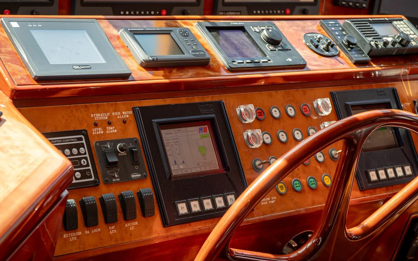 a group of electronic devices aboard JUSMAD Yacht for Sale