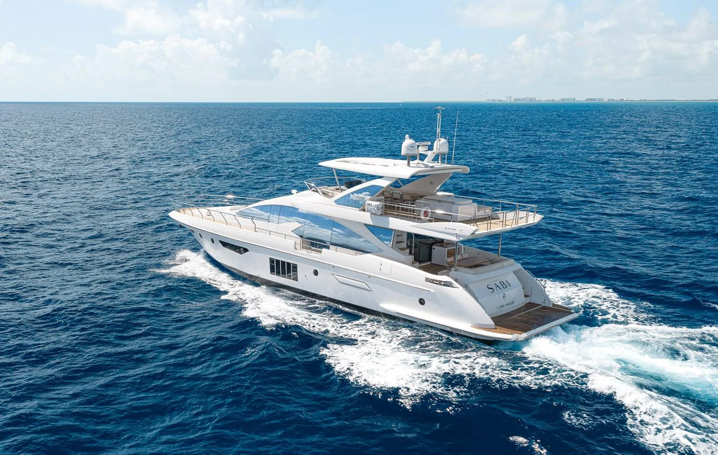 a boat on the water aboard SABI Yacht for Sale