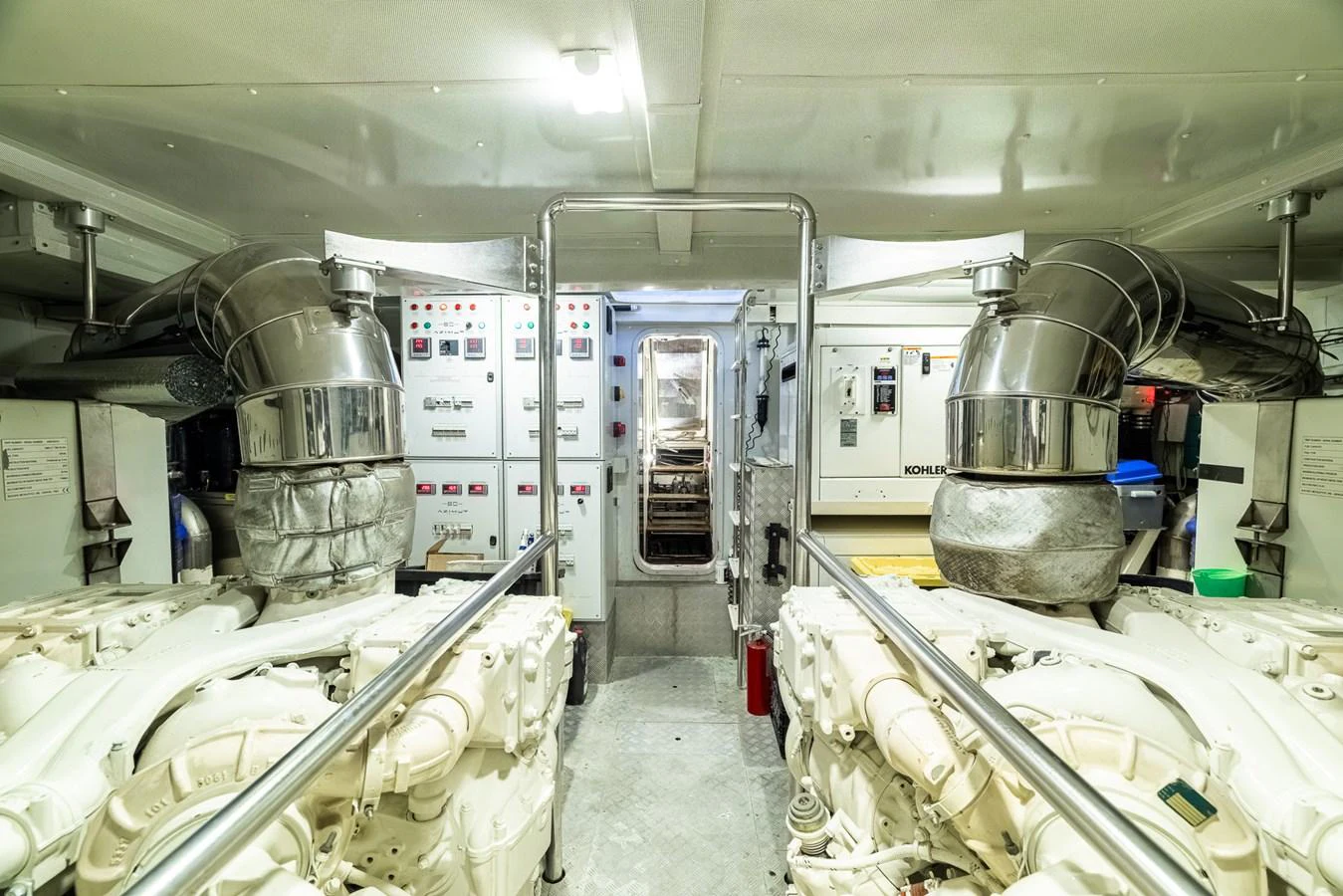 a large industrial kitchen aboard SABI Yacht for Sale