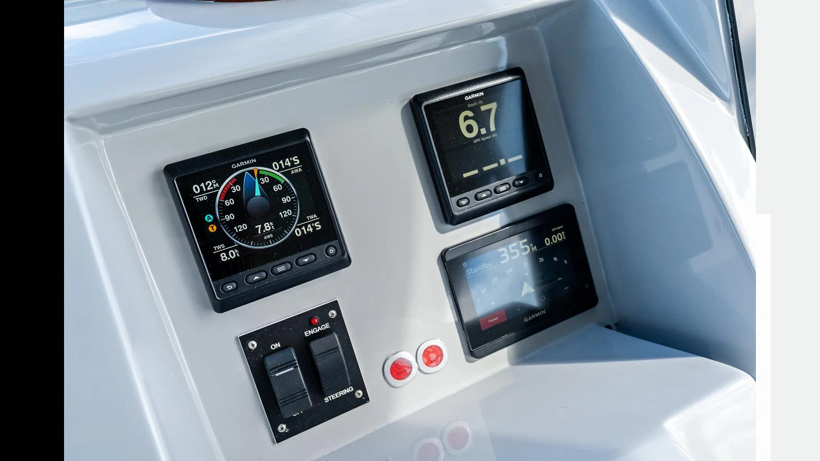 a group of electronic devices aboard KNOT WOKE Yacht for Sale