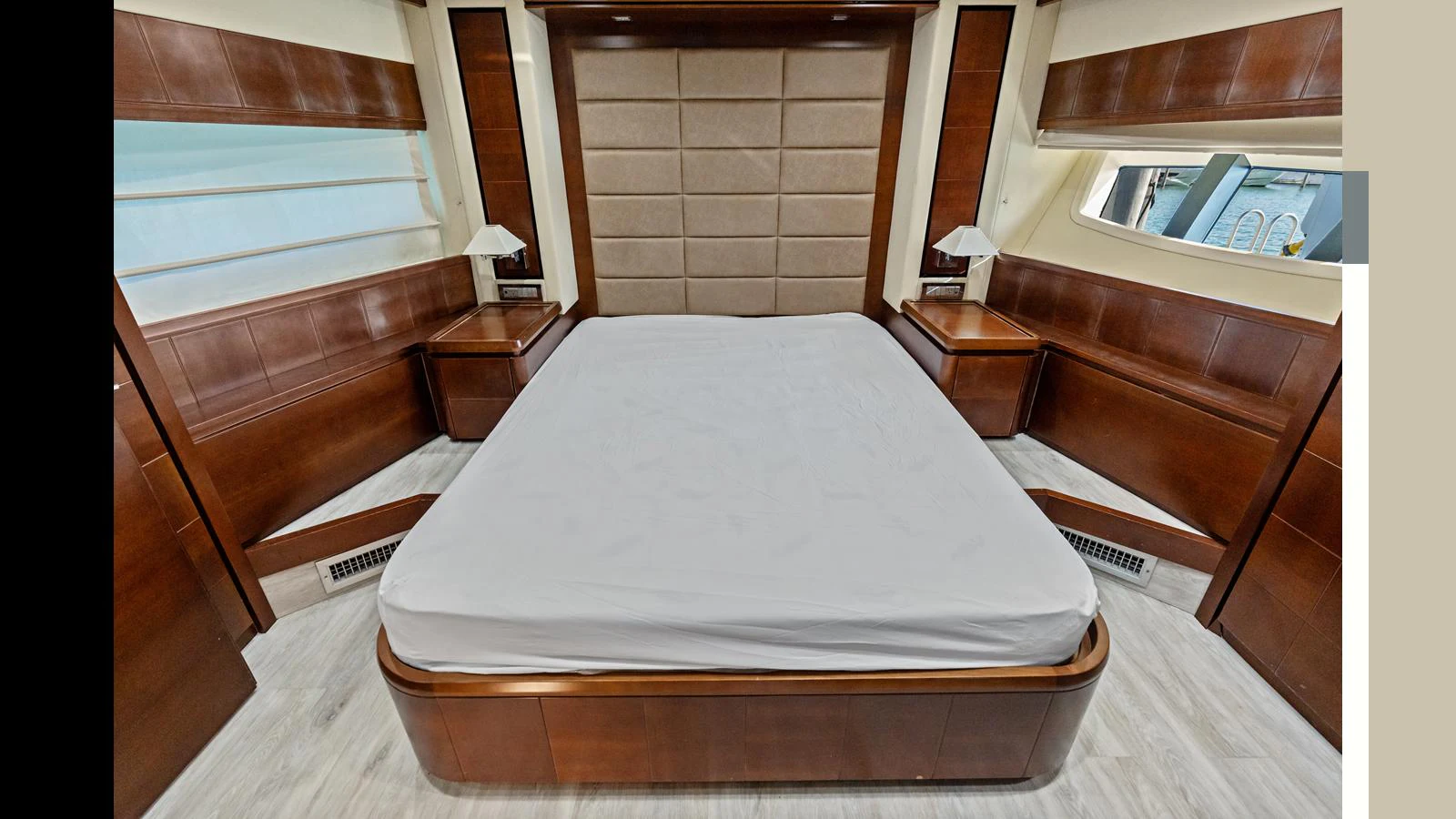 a bed in a room aboard KNOT WOKE Yacht for Sale