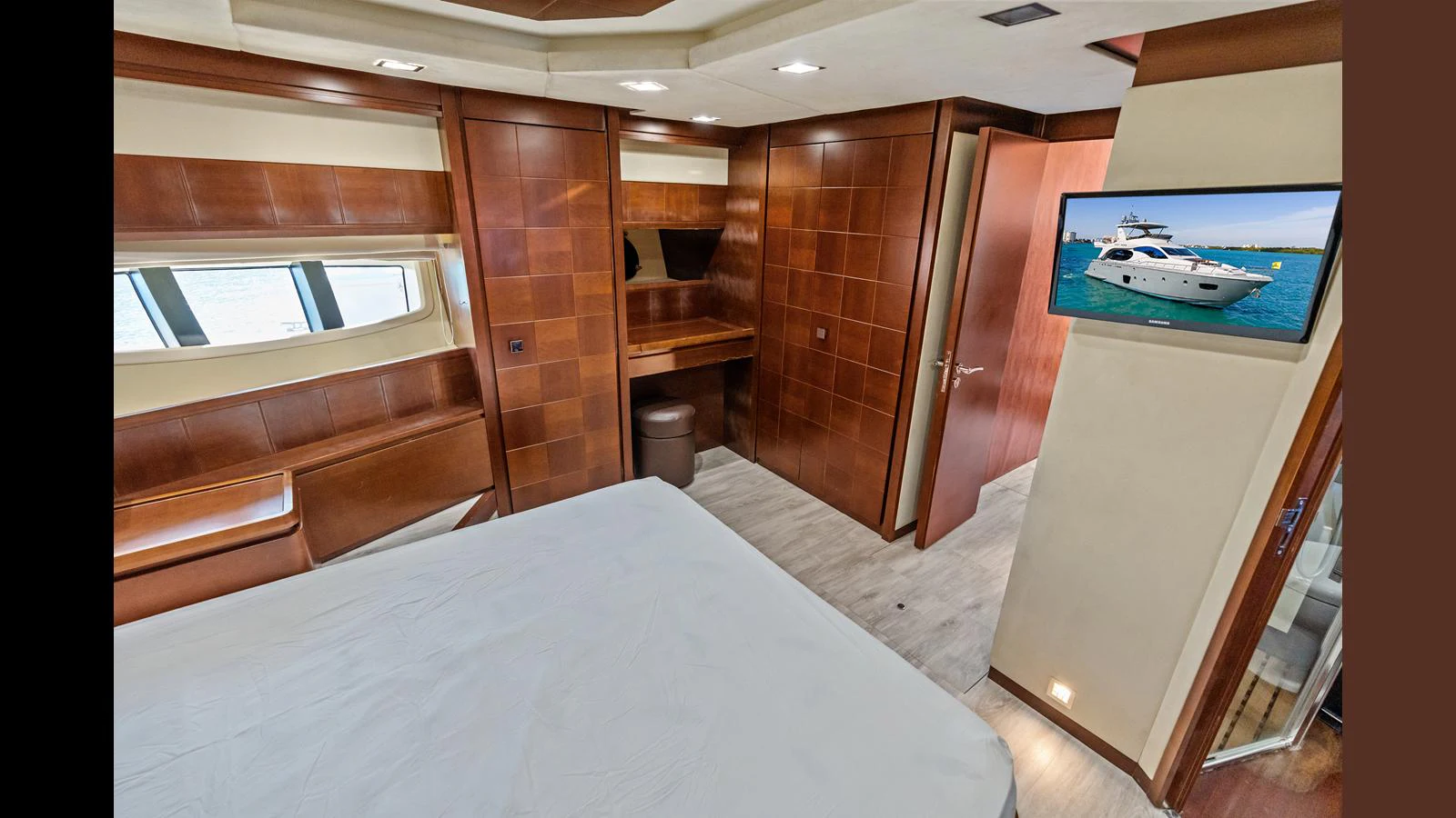 a room with a pool table aboard KNOT WOKE Yacht for Sale