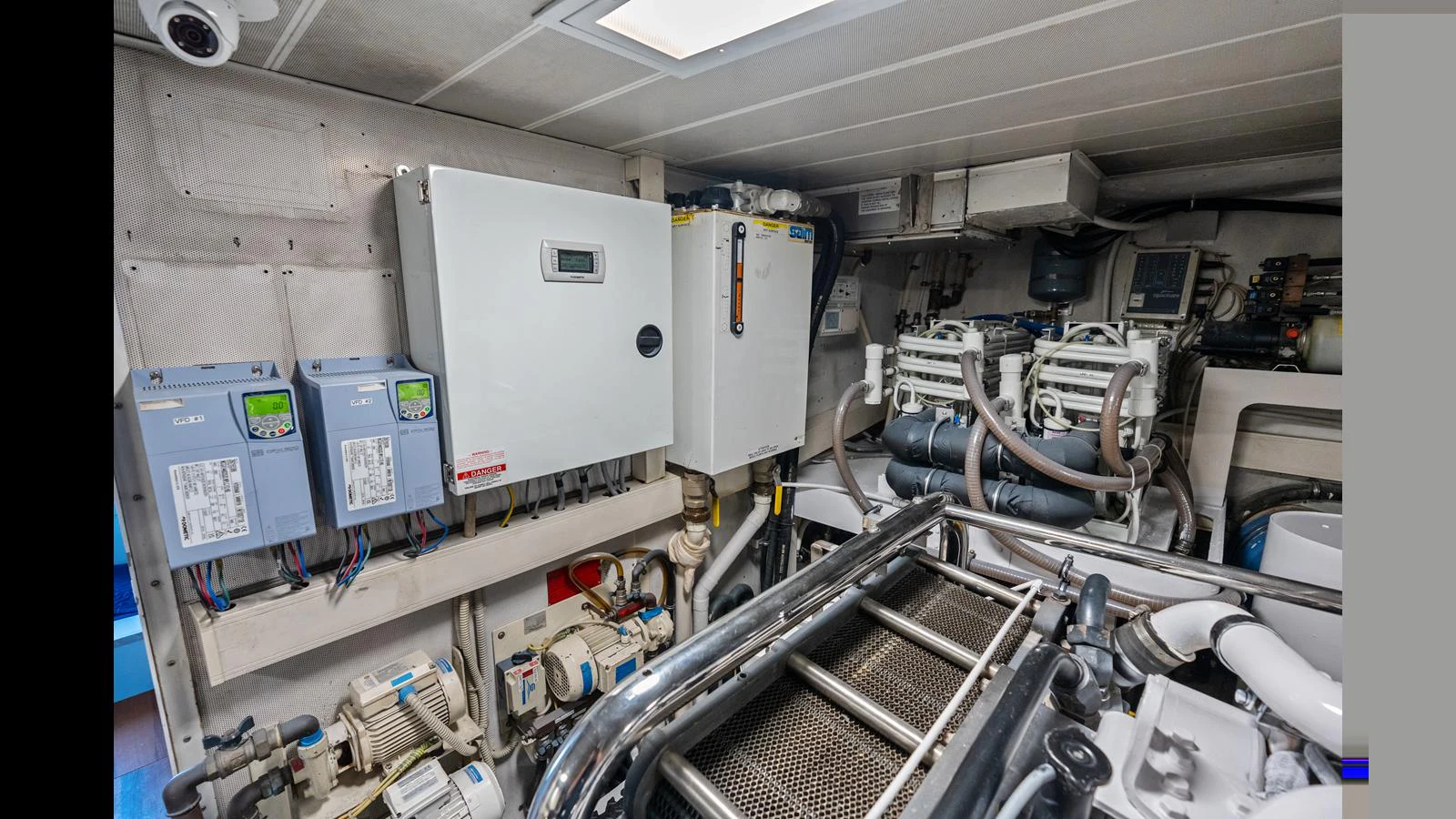 a room with machines and equipment aboard KNOT WOKE Yacht for Sale