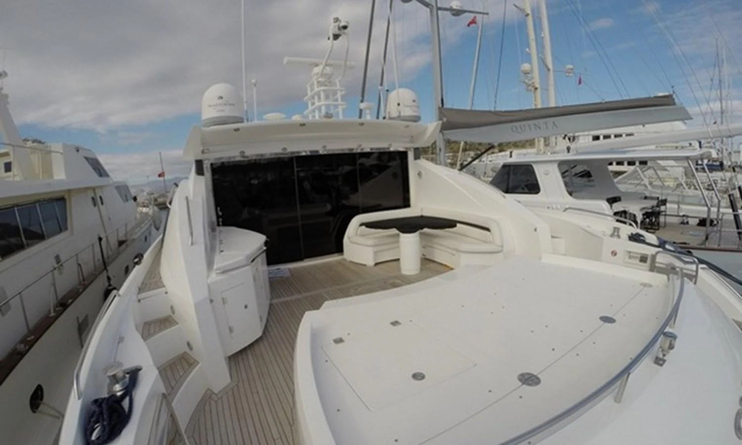 a deck of a ship aboard ESY Yacht for Sale