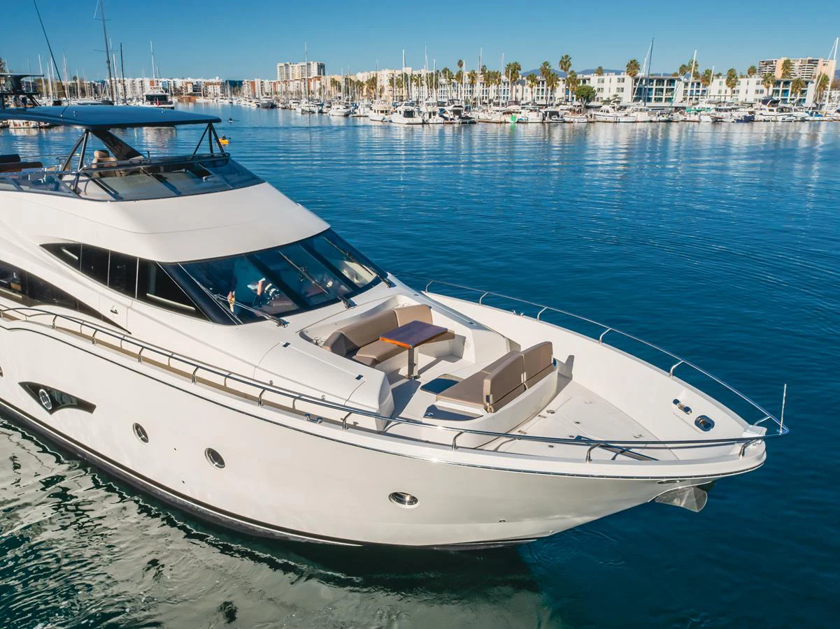 a white yacht on the water aboard FINE SEAS-ONINGS Yacht for Sale