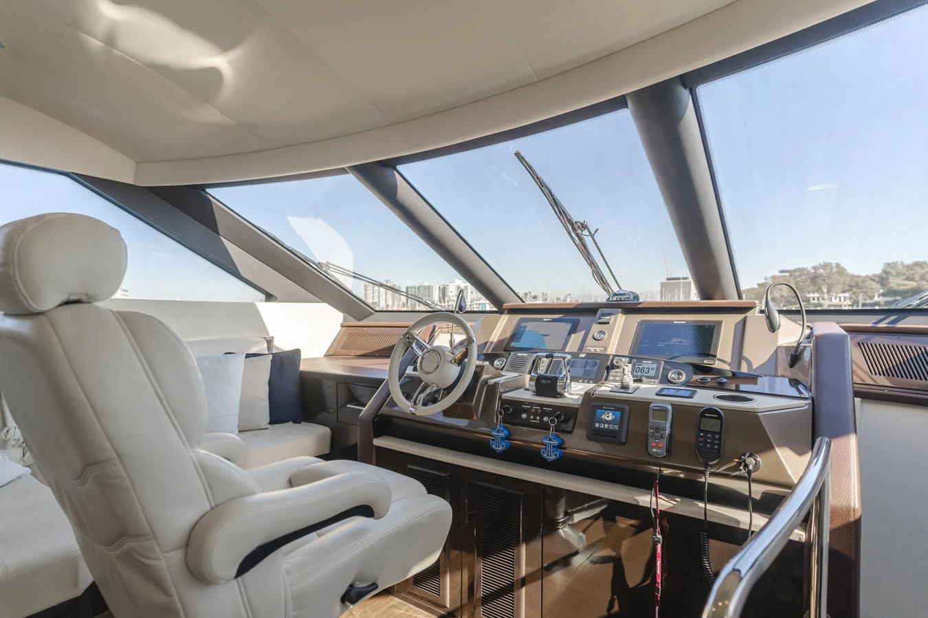 inside of a car aboard FINE SEAS-ONINGS Yacht for Sale