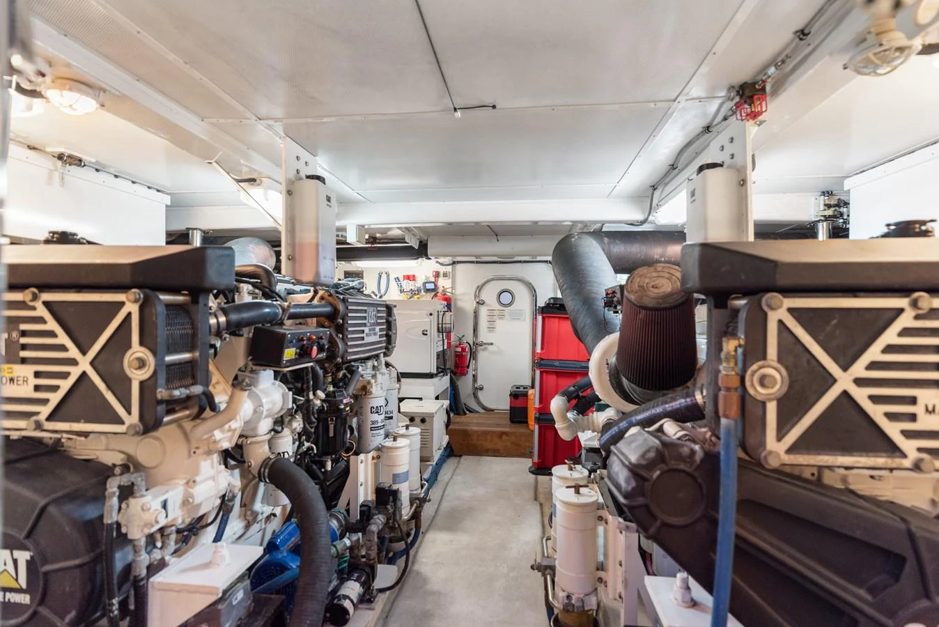 a room full of machines aboard ENCORE Yacht for Sale