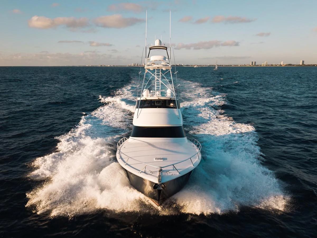 a boat on the water aboard EL JEFE Yacht for Sale