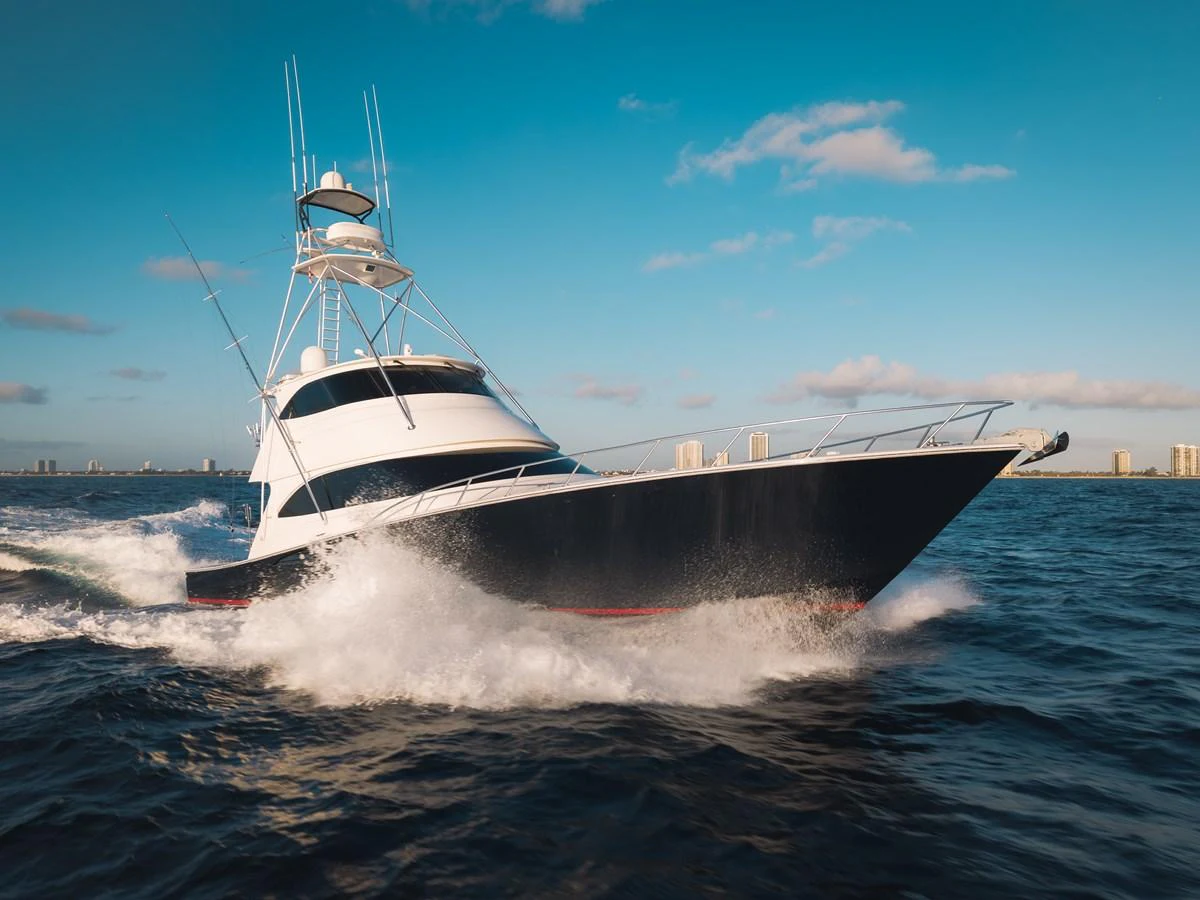 a boat on the water aboard EL JEFE Yacht for Sale