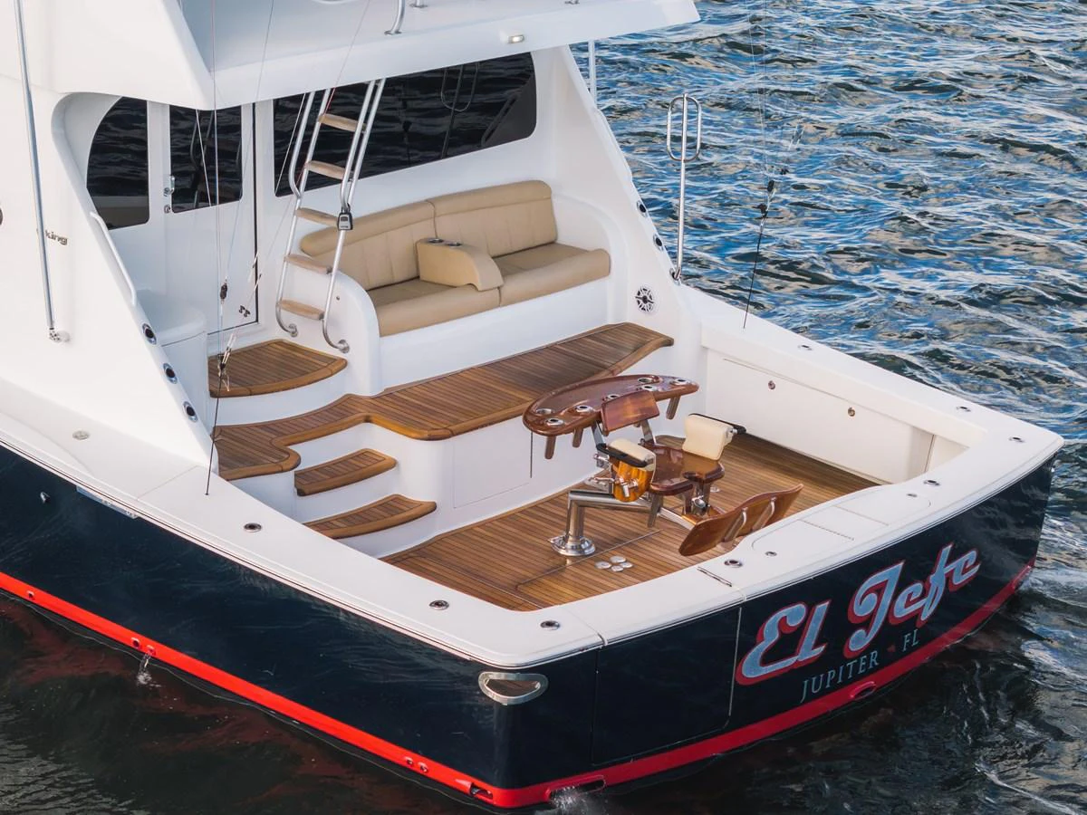 a boat on the water aboard EL JEFE Yacht for Sale