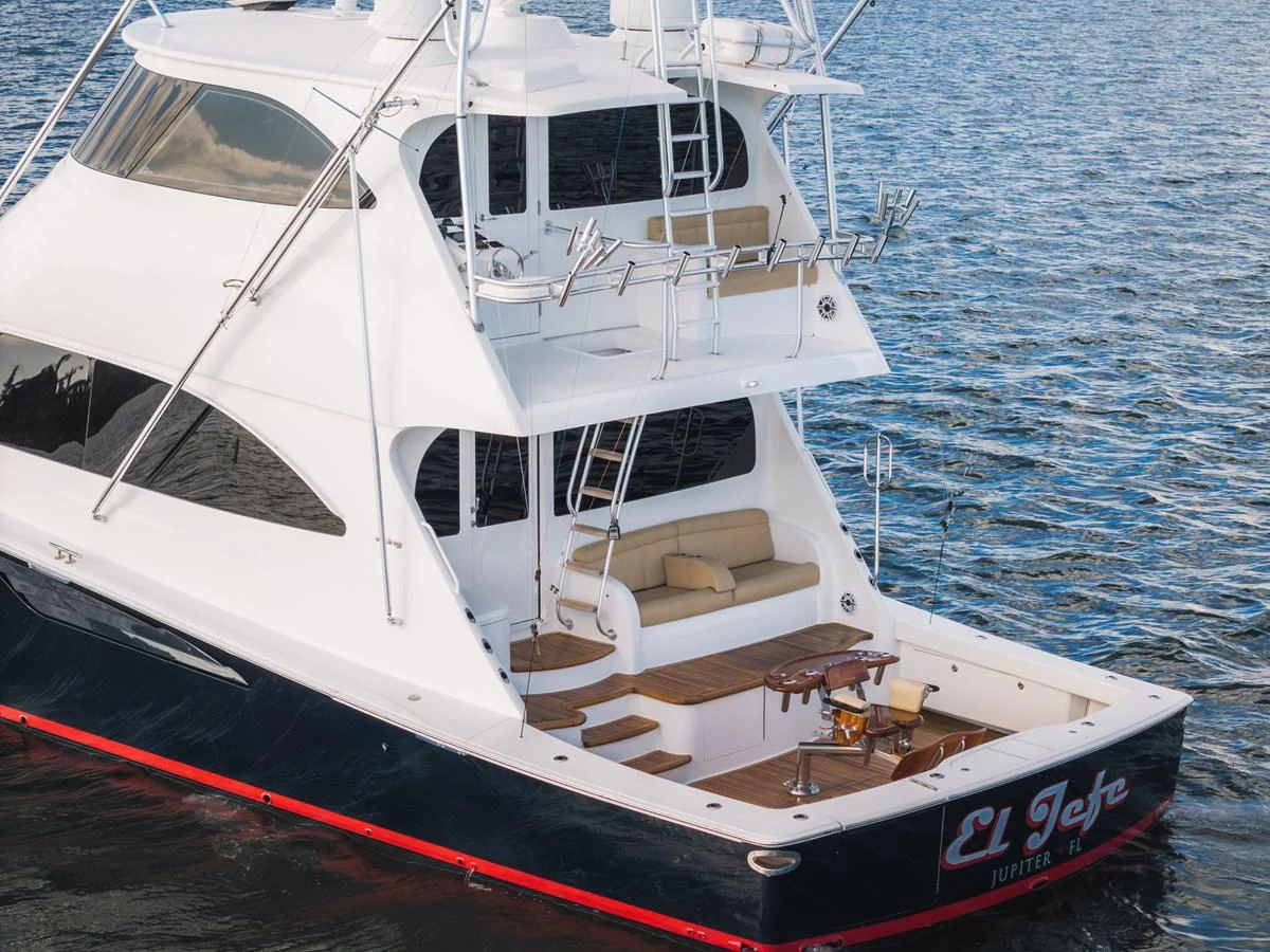a boat on the water aboard EL JEFE Yacht for Sale