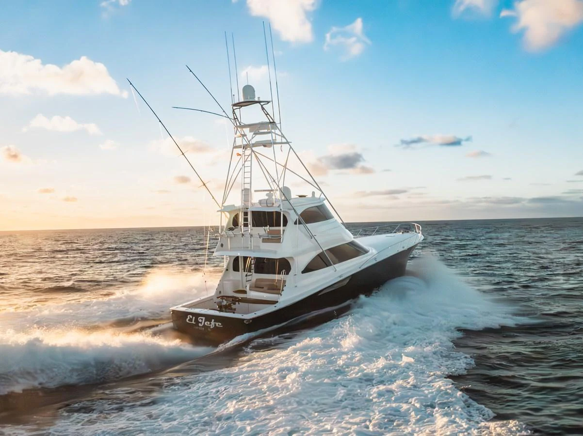 a boat on the water aboard EL JEFE Yacht for Sale