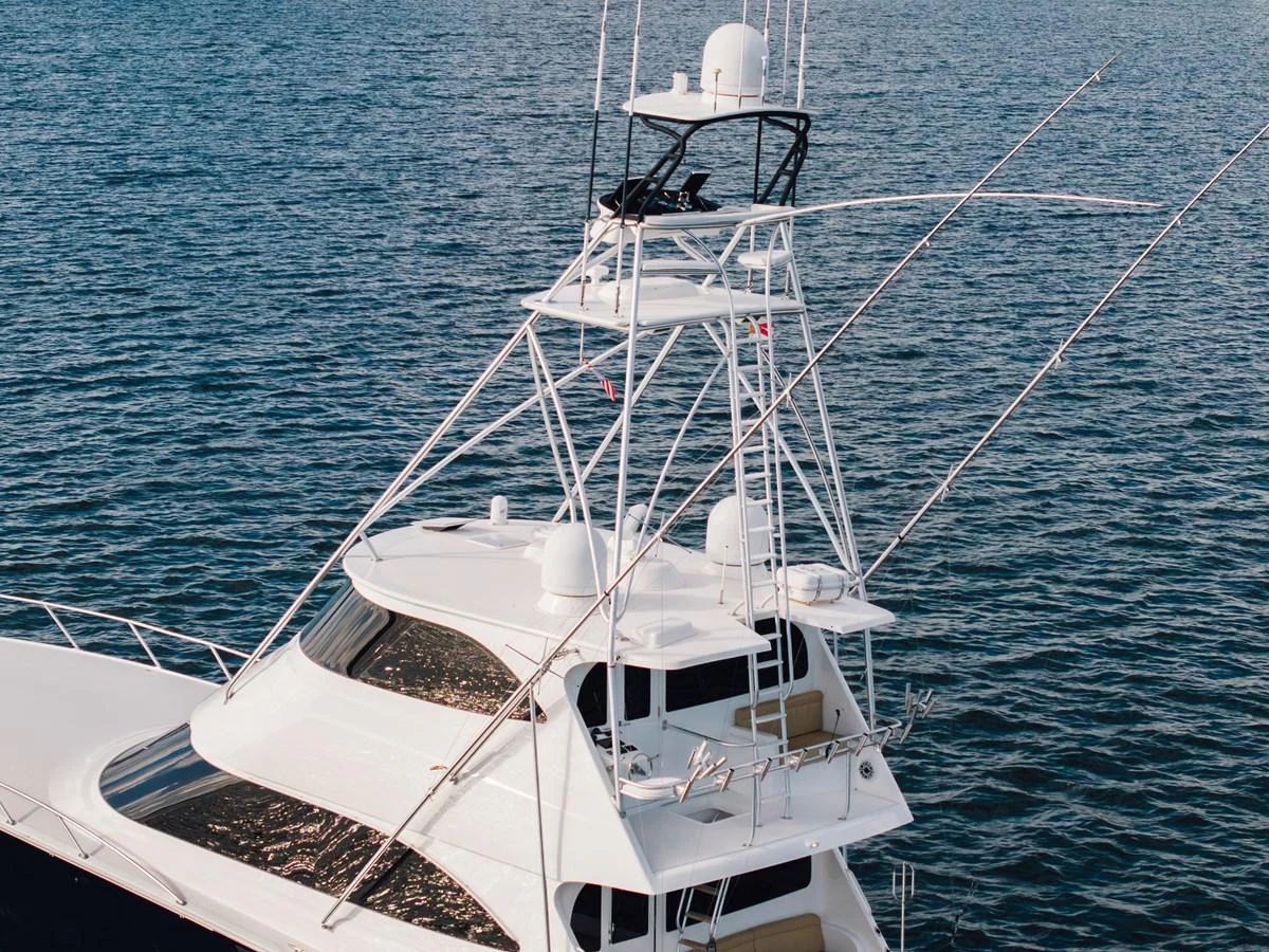 a white boat in the water aboard EL JEFE Yacht for Sale