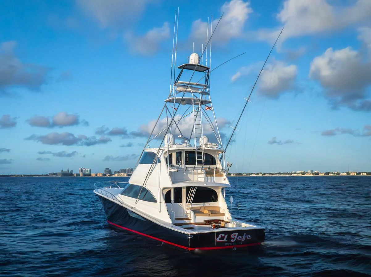 a boat in the water aboard EL JEFE Yacht for Sale