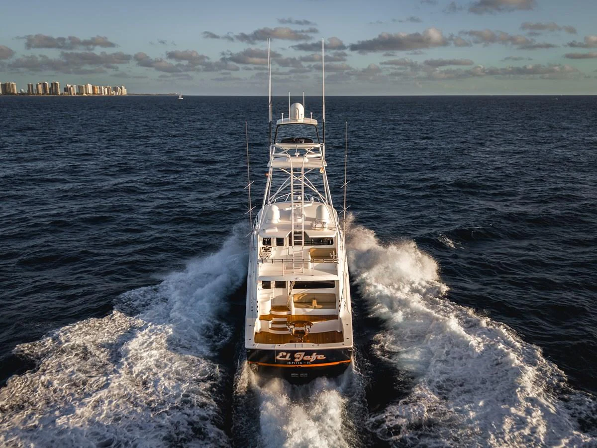 a boat on the water aboard EL JEFE Yacht for Sale