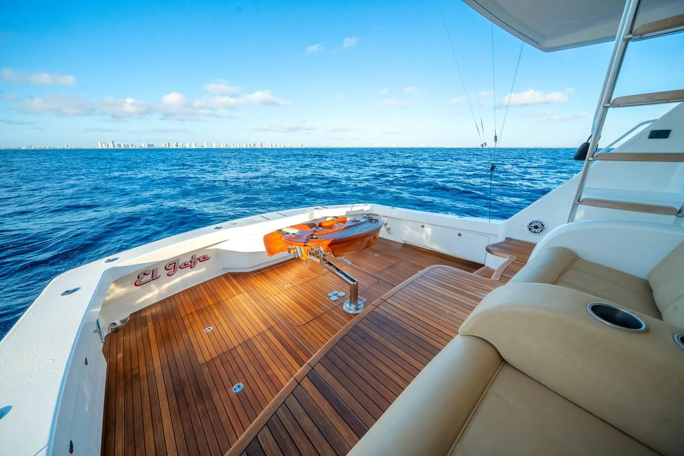 a boat on the water aboard EL JEFE Yacht for Sale