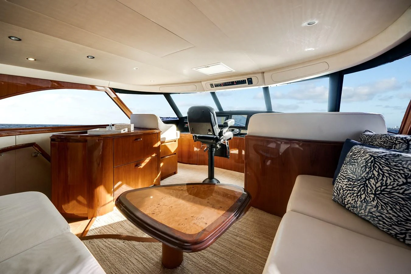 inside of a car aboard EL JEFE Yacht for Sale