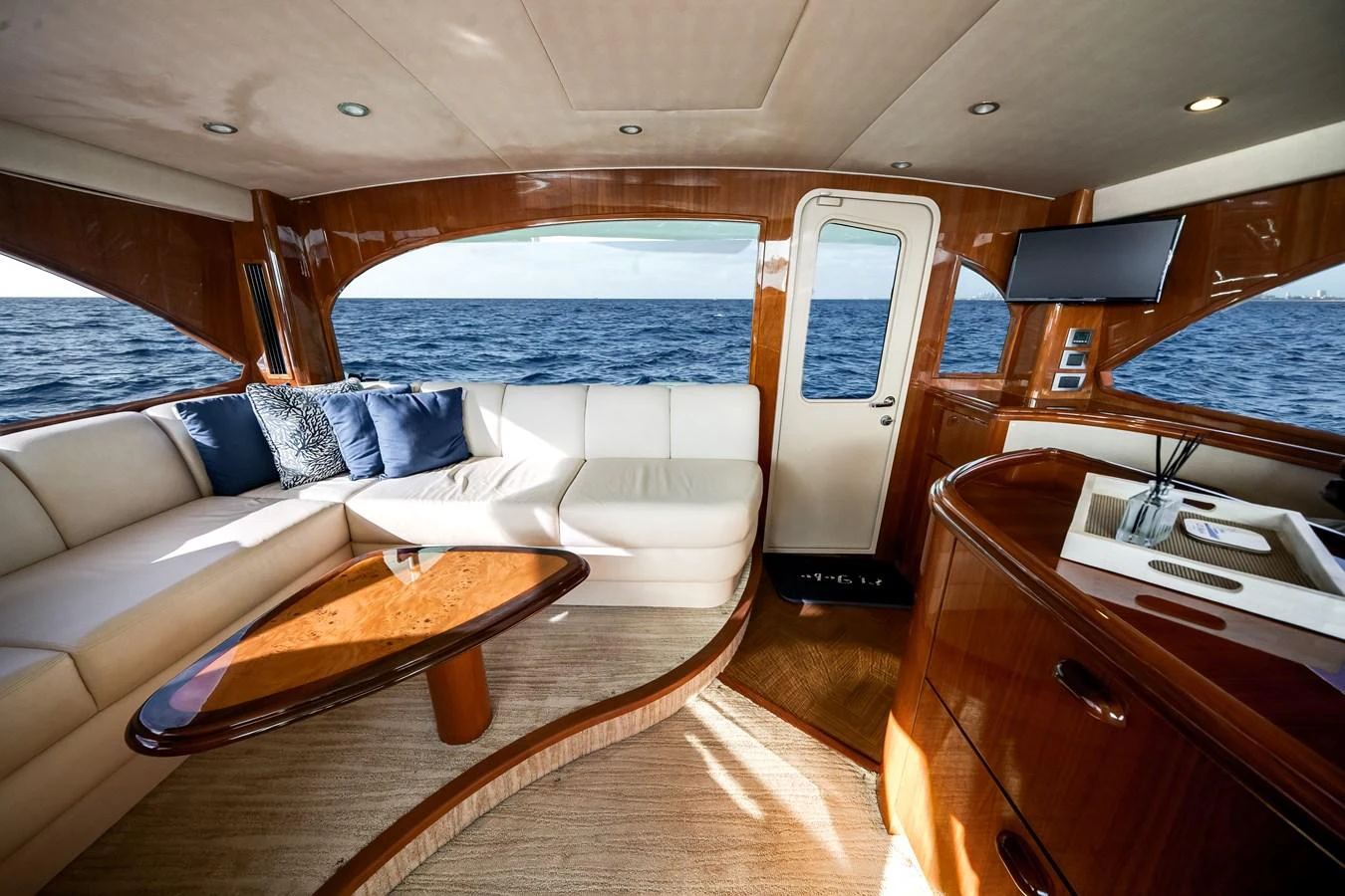 a boat in a room aboard EL JEFE Yacht for Sale