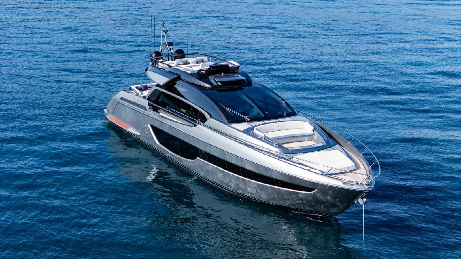 a white boat in the water aboard SAMIRA Yacht for Sale