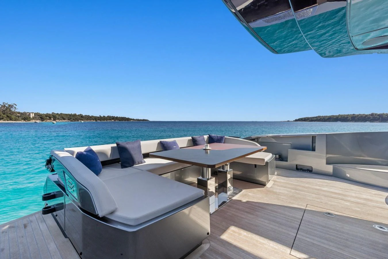 a lounge chair on a dock aboard SAMIRA Yacht for Sale