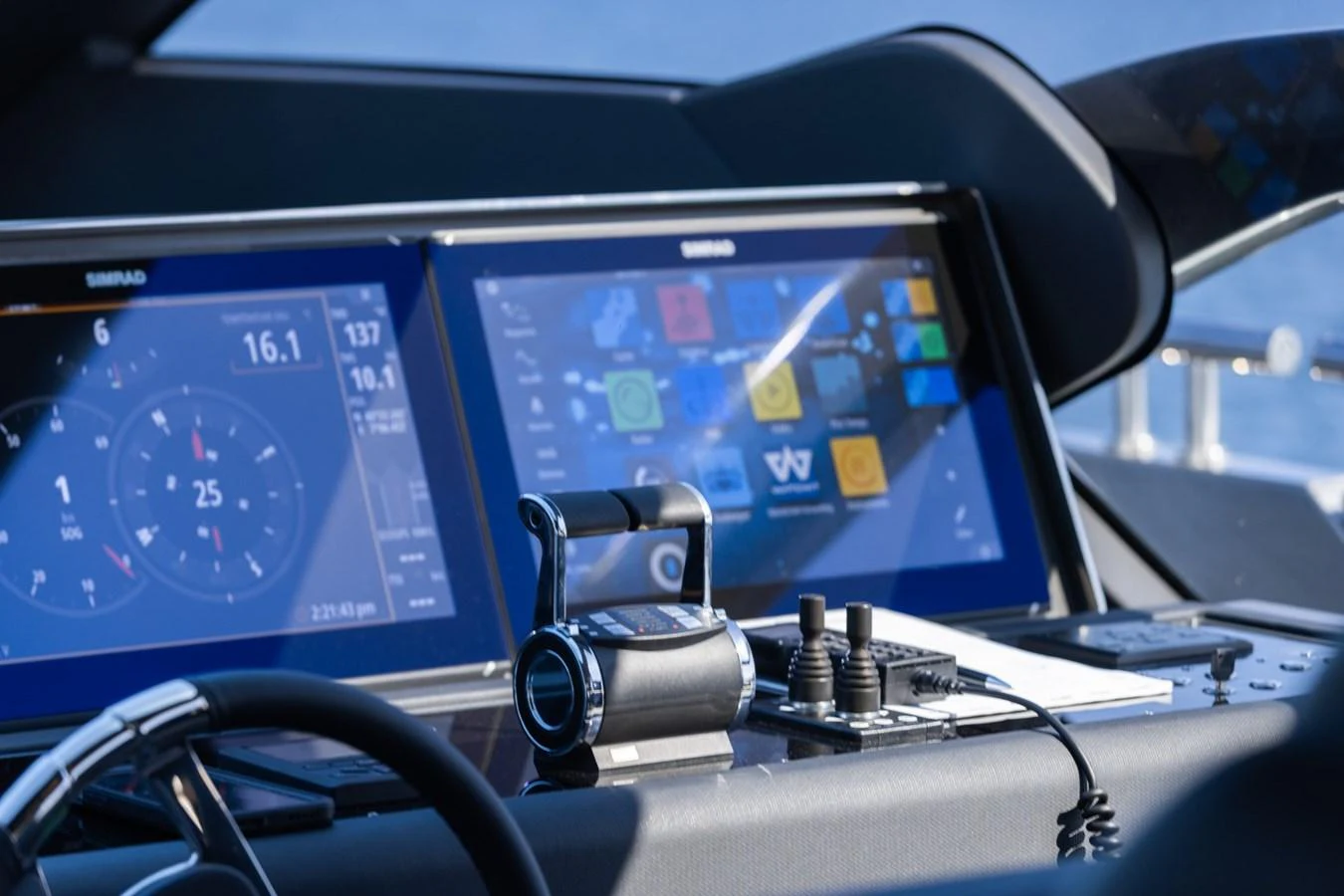 a close-up of a car dashboard aboard SAMIRA Yacht for Sale
