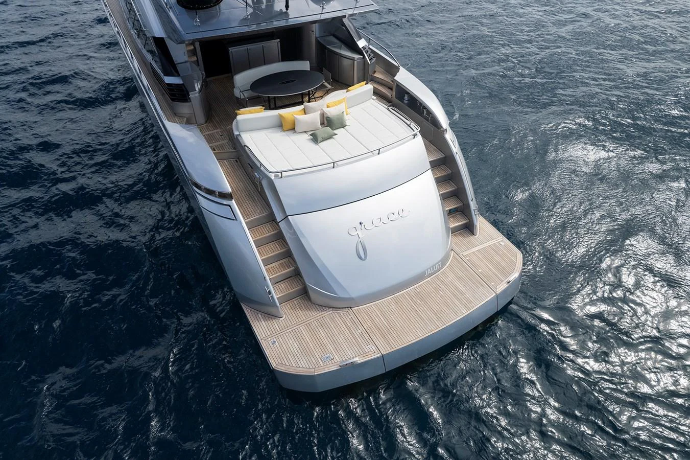 a boat on the water aboard GRACE Yacht for Sale